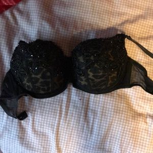 Leopard print push up bra